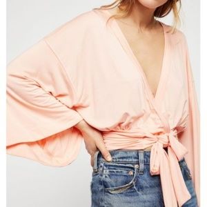 Free People Thats A Wrap Solid Top in Guava Treaty